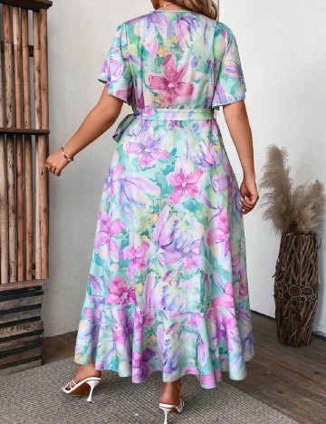 Rochie medie SHEIN CURVE, floral print