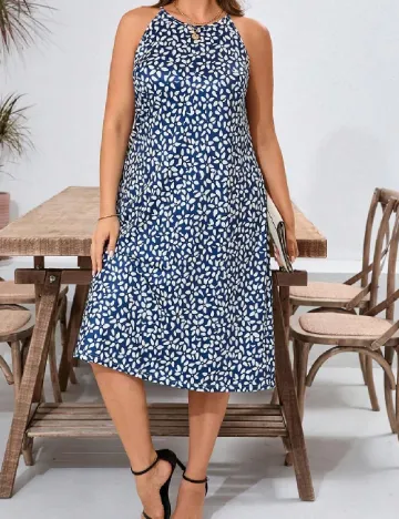 Rochie medie SHEIN CURVE, albastru