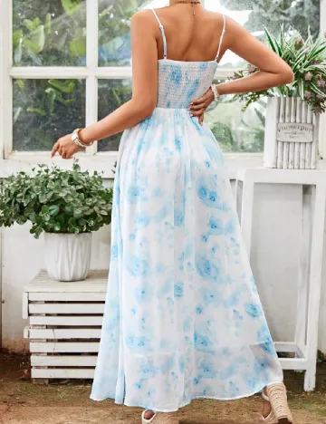 Rochie lunga SHEIN, alb/albastru