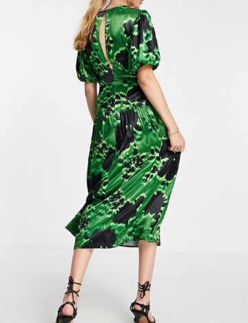 Rochie medie Top Shop, negru/verde