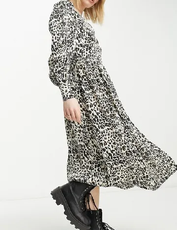 Rochie medie Violet Romance, animal print