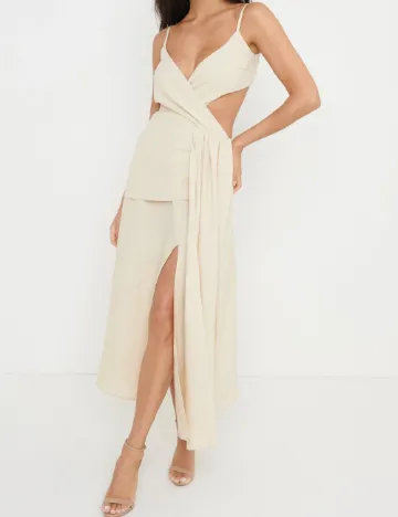 Rochie medie Pretty Lavish, bej