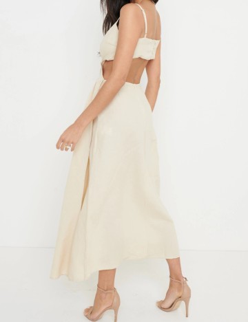 Rochie medie Pretty Lavish, bej