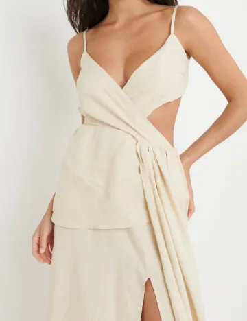 Rochie medie Pretty Lavish, bej