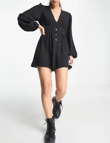 Salopeta ASOS, negru Negru