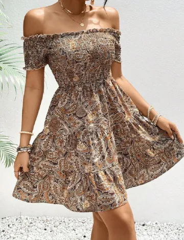 Rochie scurta SHEIN, maro Maro