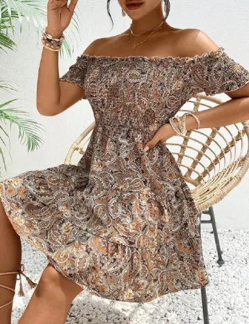 Rochie scurta SHEIN, maro Maro