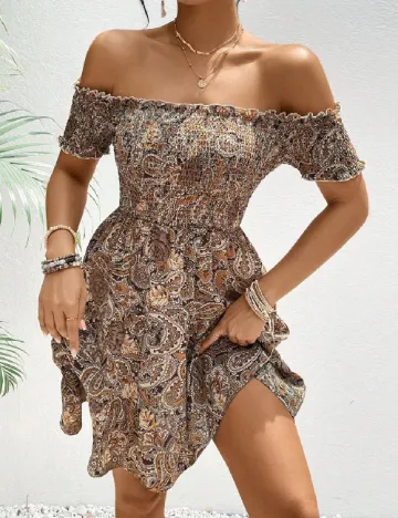 Rochie scurta SHEIN, maro Maro