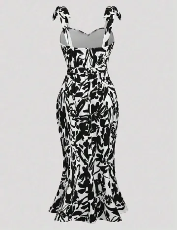 Rochie medie SHEIN CURVE, alb/negru