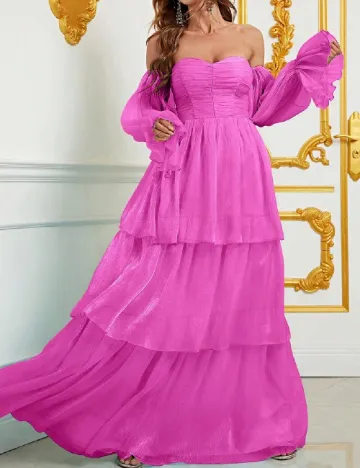 Rochie lunga Faeriesty, roz Roz