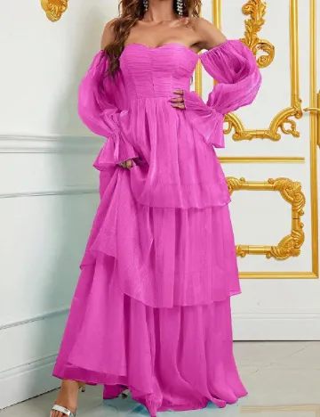 Rochie lunga Faeriesty, roz Roz