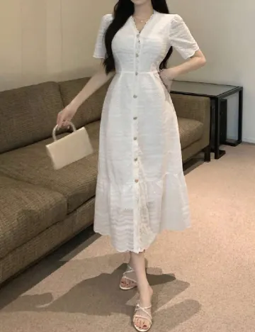 Rochie medie Dazy, alb Alb