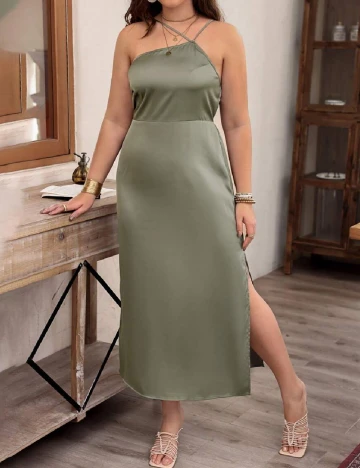 Rochie lunga SHEIN CURVE, verde Verde