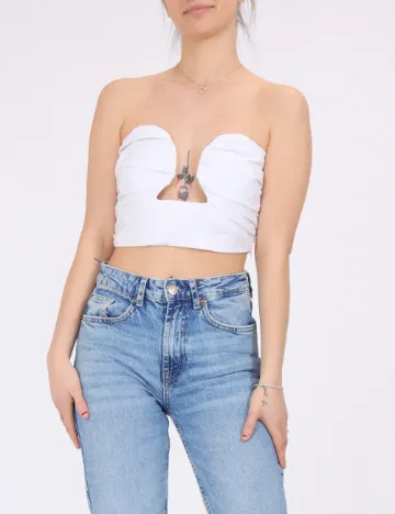 Top Pull&Bear, alb Alb