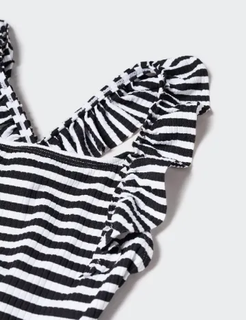 Costum de baie Mango Kids, alb/negru