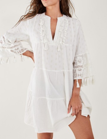 Rochie scurta Accessorize, ecru