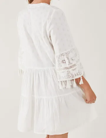 Rochie scurta Accessorize, ecru Alb