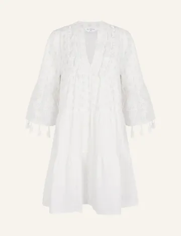 Rochie scurta Accessorize, ecru Alb