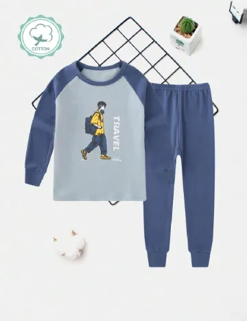 Pijama Shein Kids, albastru