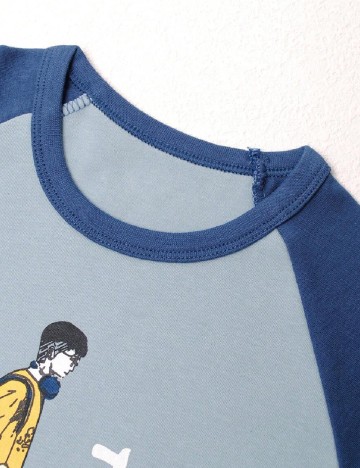 Pijama Shein Kids, albastru