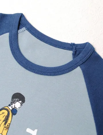 Pijama Shein Kids, albastru