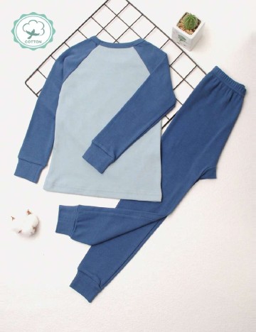 Pijama Shein Kids, albastru