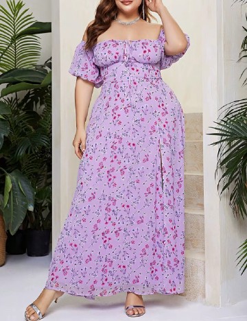 Rochie lunga Double Crazy Plus Size, mov