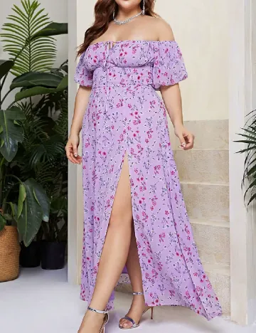 Rochie lunga Double Crazy Plus Size, mov