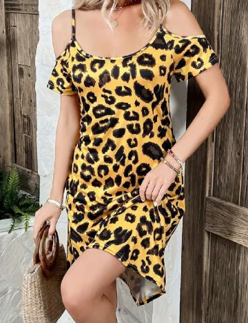Rochie scurta SHEIN, animal print Animal print