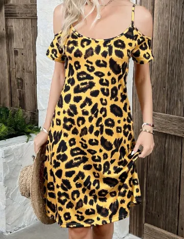 Rochie scurta SHEIN, animal print Animal print