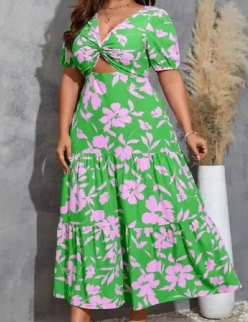 Rochie lunga SHEIN CURVE, verde Verde
