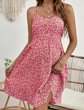 Rochie scurta SHEIN Maternity, rosu