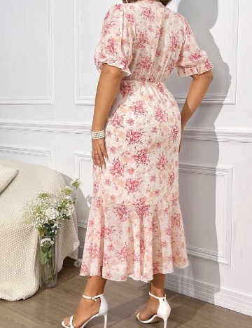 Rochie lunga SHEIN CURVE, roz