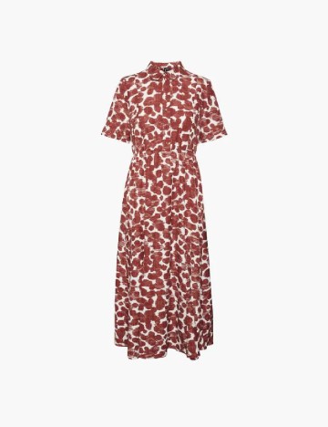 Rochie medie Vero Moda, rosu/alb