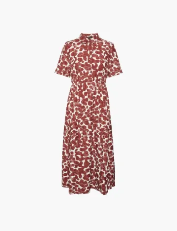 Rochie medie Vero Moda, rosu/alb
