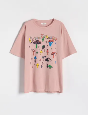 Tricou Reserved, roz pudra