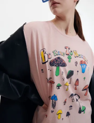 Tricou Reserved, roz pudra