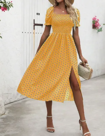Rochie medie SHEIN, mustar Galben