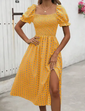 Rochie medie SHEIN, mustar Galben