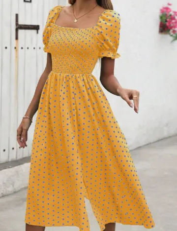 Rochie medie SHEIN, mustar Galben