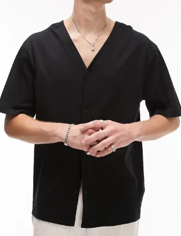Camasa Topman, negru Negru