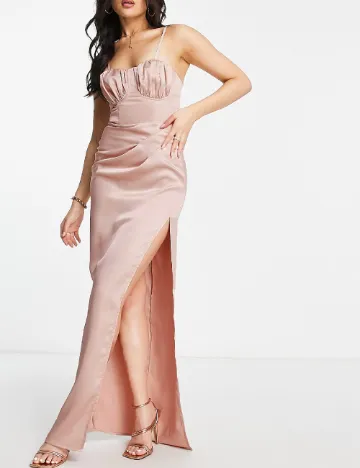 Rochie lunga First Distraction, roz Roz