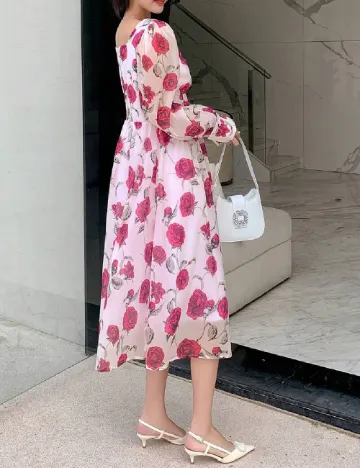 Rochie medie Dazy, roz