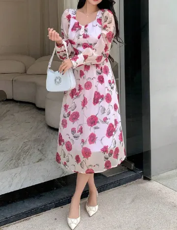 Rochie medie Dazy, roz