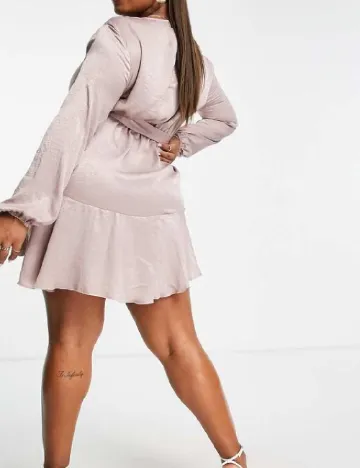 Rochie scurta First Distraction Plus Size, roz pudra Roz