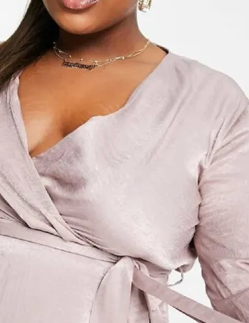 Rochie scurta First Distraction Plus Size, roz pudra Roz