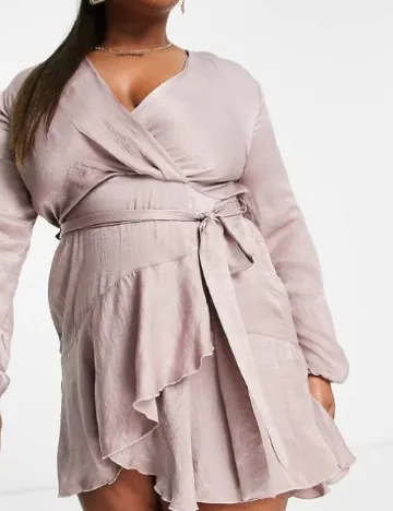 Rochie scurta First Distraction Plus Size, roz pudra Roz