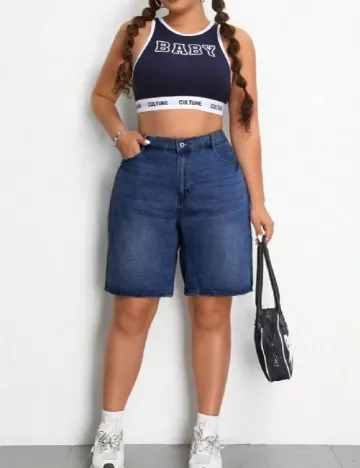 Pantaloni scurti SHEIN CURVE, albastru
