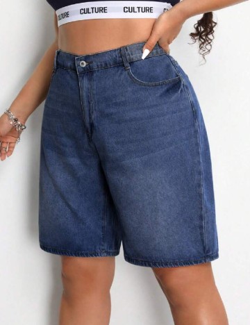 Pantaloni scurti SHEIN CURVE, albastru