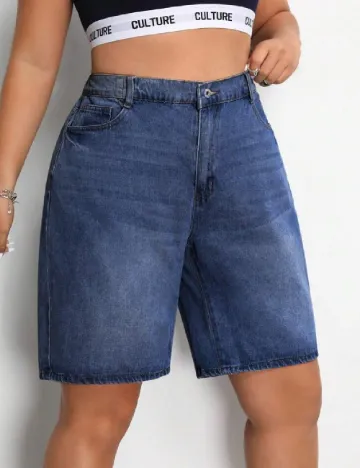 Pantaloni scurti SHEIN CURVE, albastru